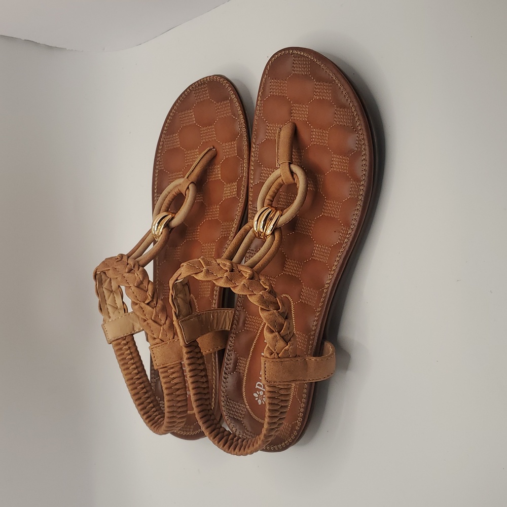 PATRIZIA Womens Sulda Brown T-Stap Braided Sandals Sz 8/39 By SpringStep, Beachy - Picture 2 of 12